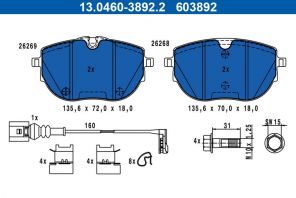 ATE 13.0460-3892.2 - Brzdové platničky -