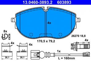 ATE 13.0460-3893.2 - Brzdové platničky -