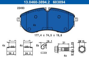 ATE 13.0460-3894.2 - Brzdové platničky -
