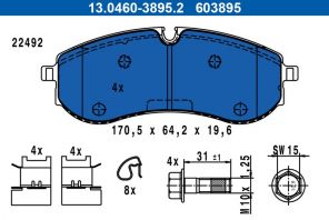 ATE 13.0460-3895.2 - Brzdové platničky -