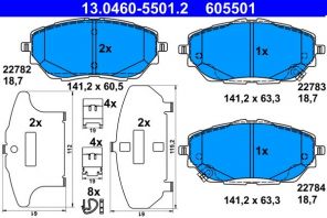 ATE 13.0460-5501.2 - Brzdové platničky -