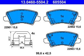 ATE 13.0460-5504.2 - Brzdové platničky -