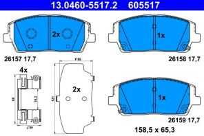 ATE 13.0460-5517.2 - Brzdové platničky -