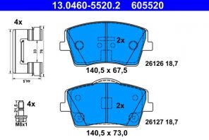 ATE 13.0460-5520.2 - Brzdové platničky -