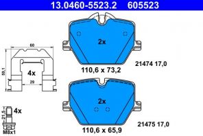 ATE 13.0460-5523.2 - Brzdové platničky -