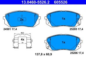ATE 13.0460-5526.2 - Brzdové platničky -