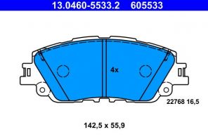 ATE 13.0460-5533.2 - Brzdové platničky -
