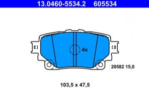 ATE 13.0460-5534.2 - Brzdové platničky -