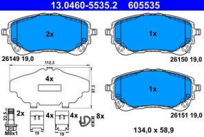 ATE 13.0460-5535.2 - Brzdové platničky -