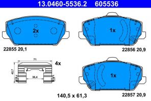 ATE 13.0460-5536.2 - Brzdové platničky -