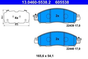 ATE 13.0460-5538.2 - Brzdové platničky -