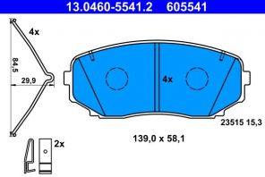 ATE 13.0460-5541.2 - Brzdové platničky -