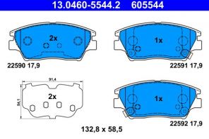 ATE 13.0460-5544.2 - Brzdové platničky -