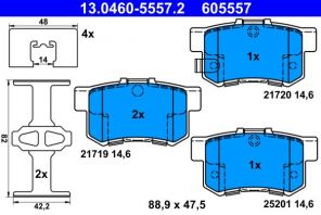 ATE 13.0460-5557.2 - Brzdové platničky -