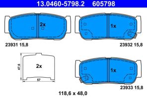 ATE 13.0460-5798.2 - Brzdové platničky -