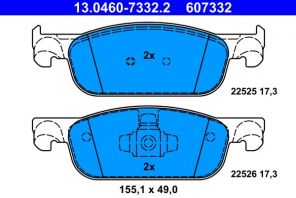 ATE 13.0460-7332.2 - Brzdové platničky -
