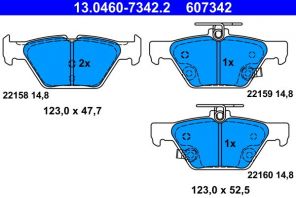 ATE 13.0460-7342.2 - Brzdové platničky -