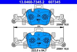 ATE 13.0460-7345.2 - Brzdové platničky -