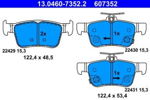 ATE 13.0460-7352.2 - Brzdové platničky -
