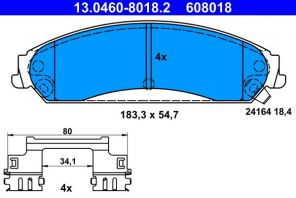 ATE 13.0460-8018.2 - Brzdové platničky -