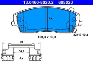 ATE 13.0460-8020.2 - Brzdové platničky -