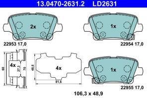 ATE 13.0470-2631.2 - Brzdové platničky -