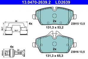 ATE 13.0470-2639.2 - Brzdové platničky -
