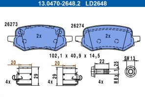 ATE 13.0470-2648.2 - Brzdové platničky -