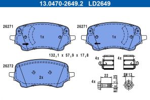 ATE 13.0470-2649.2 - Brzdové platničky -