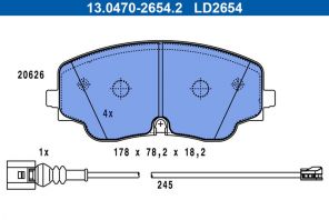 ATE 13.0470-2654.2 - Brzdové platničky -