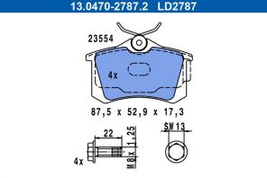ATE 13.0470-2787.2 - Brzdové platničky -