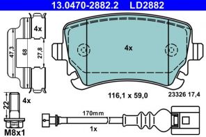 ATE 13.0470-2882.2 - Brzdové platničky -
