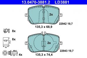 ATE 13.0470-3881.2 - Brzdové platničky -