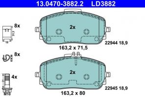 ATE 13.0470-3882.2 - Brzdové platničky -