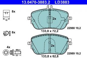 ATE 13.0470-3883.2 - Brzdové platničky -