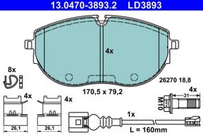 ATE 13.0470-3893.2 - Brzdové platničky -