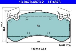 ATE 13.0470-4873.2 - Brzdové platničky -