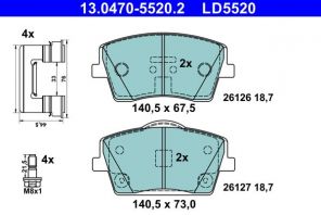 ATE 13.0470-5520.2 - Brzdové platničky -