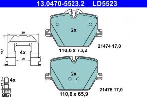ATE 13.0470-5523.2 - Brzdové platničky -