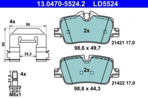ATE 13.0470-5524.2 - Brzdové platničky -