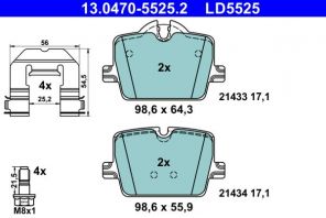 ATE 13.0470-5525.2 - Brzdové platničky -