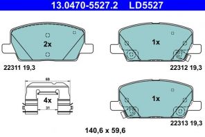 ATE 13.0470-5527.2 - Brzdové platničky -