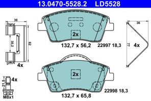 ATE 13.0470-5528.2 - Brzdové platničky -