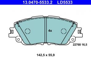 ATE 13.0470-5533.2 - Brzdové platničky -