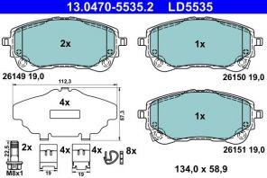 ATE 13.0470-5535.2 - Brzdové platničky -