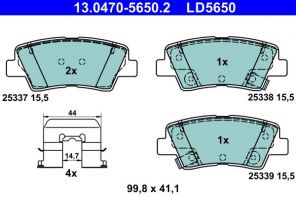 ATE 13.0470-5650.2 - Brzdové platničky -