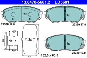 ATE 13.0470-5681.2 - Brzdové platničky -