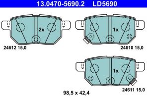 ATE 13.0470-5690.2 - Brzdové platničky -