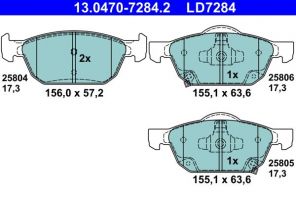 ATE 13.0470-7284.2 - Brzdové platničky -
