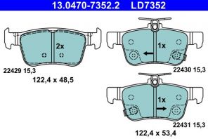 ATE 13.0470-7352.2 - Brzdové platničky -